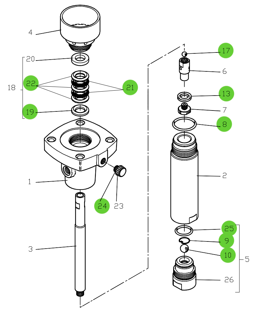 Sames® 144-950-091 Fluid Section Seal Repair Kit C50 HYD