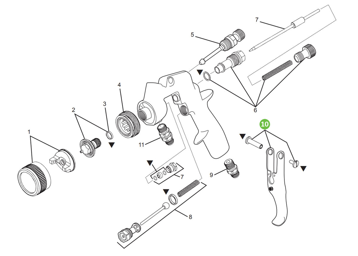 DeVilbiss FinishLine FLG-4, Trigger, Trigger Stud & Screw FLG4-108-K