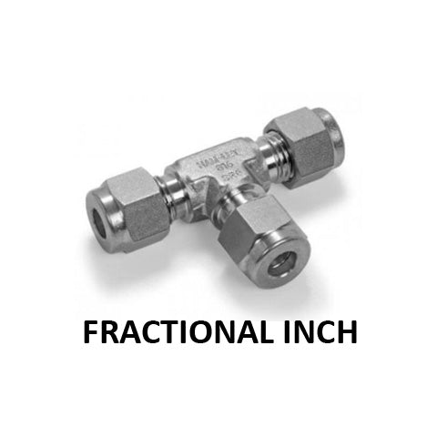 Hosco 316 Stainless Steel Compression & Instrumentation Fittings, Union Tee, Fractional Inch (Various Size Options)