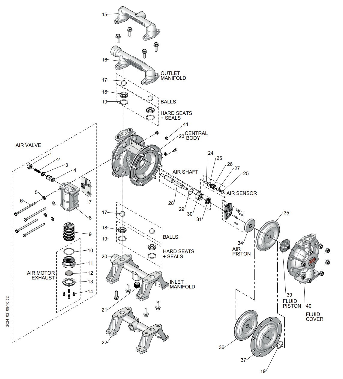 Kit de pistón de fluido SAMOA UP05R-HP-7X0 