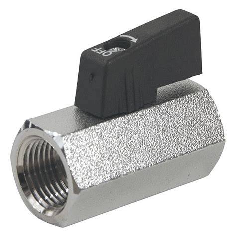 1/4" FIP Mini Brass Ball Valve – Chrome Plated, Lever Handle