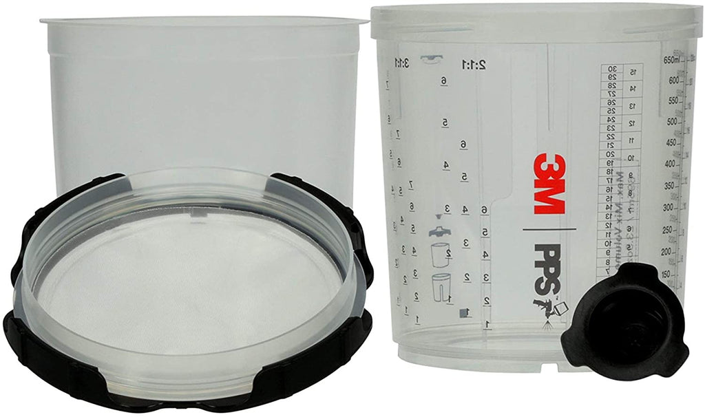 3M Pps Series 2.0 Spray Cup System Kit 200U Micron Filter Micro (3 Fl Oz 90 Ml) Paint Preparation