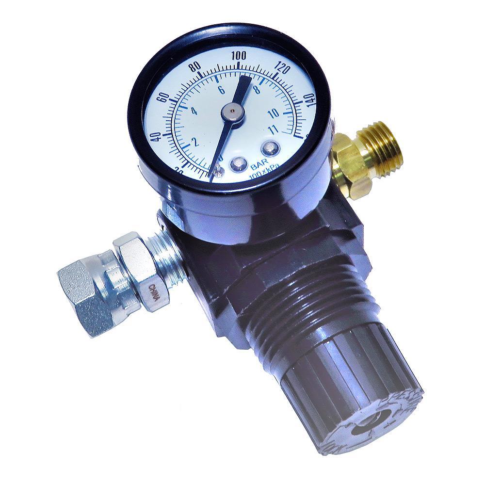 Diaphragm Air Regulator & Gauge (Glass) For Conventional Spray Or Hvlp Guns (0-60 Psi)
