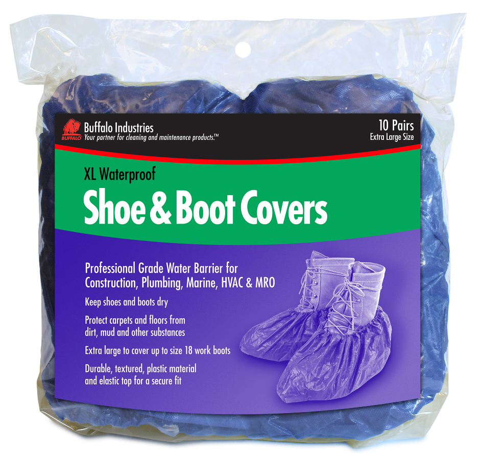 Buffalo Industries XL disposable shoe and boot covers 10 pair bag
