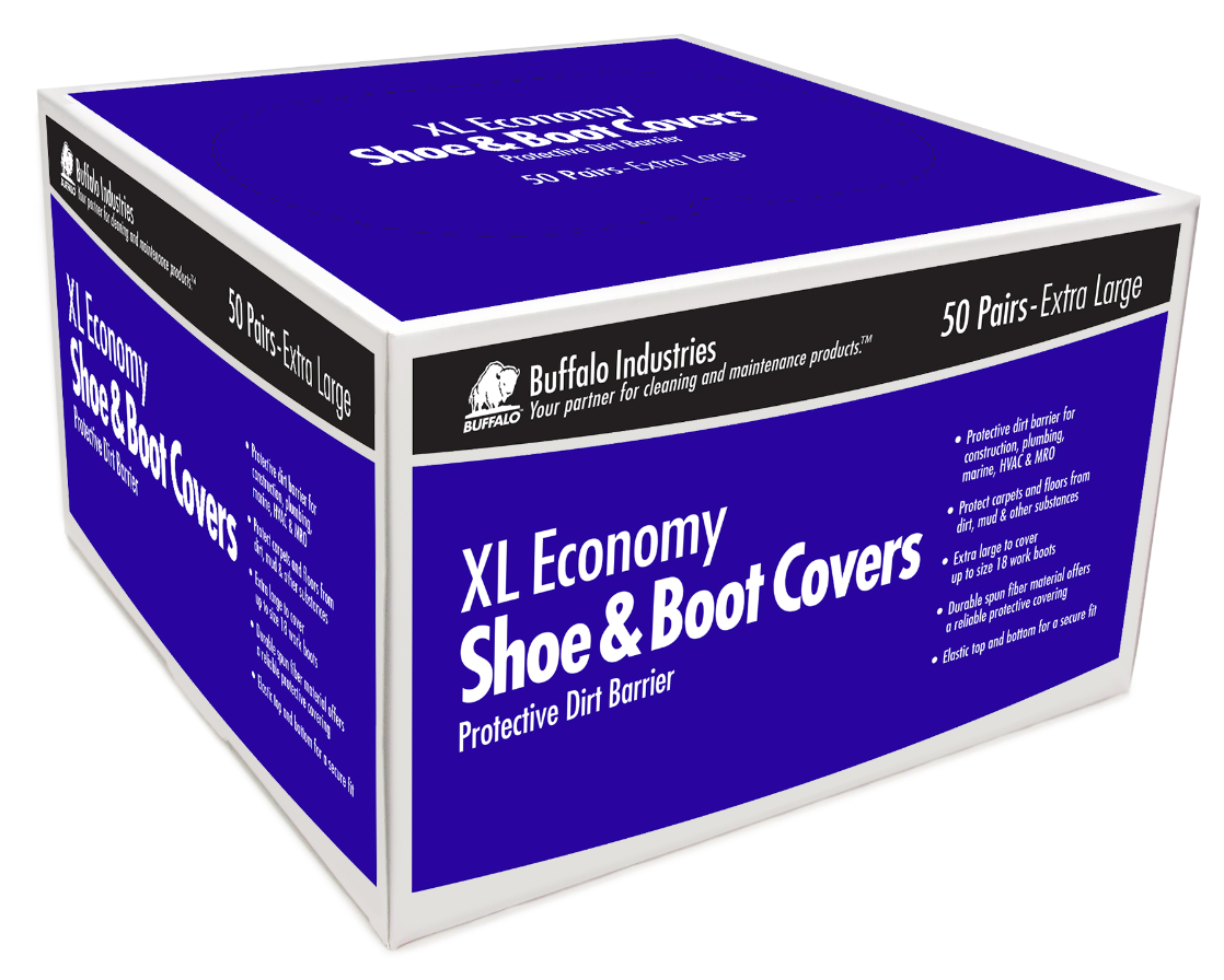 Buffalo Industries XL disposable shoe and boot covers 50 pair box