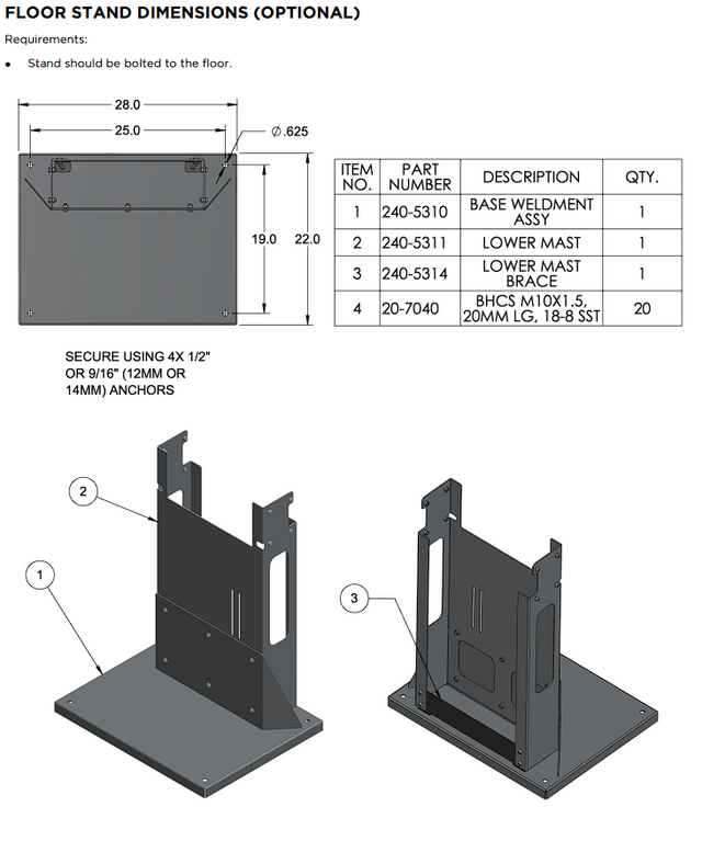 Floor Stand Kit - Ransburg IntelliFlow RM2 - Total Finishing Supplies