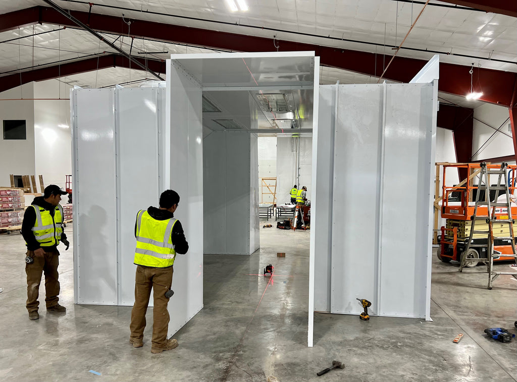 TFS Techs Installing a Paint Booth