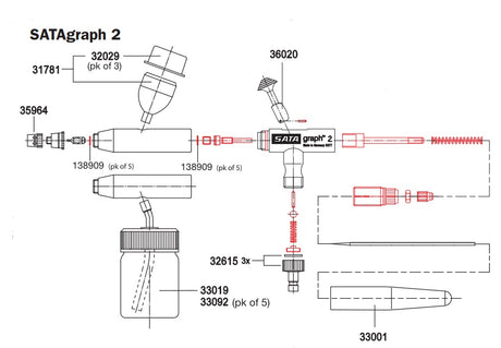 SATAgraph 2 Needle Cap - Total Finishing Supplies