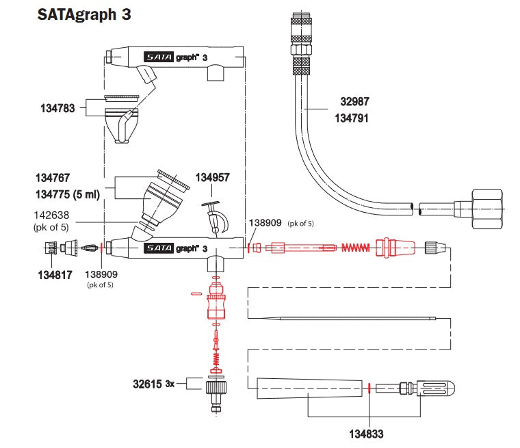 SATAgraph 5.0ml Gravity Flow Cup With Lid - Total Finishing Supplies