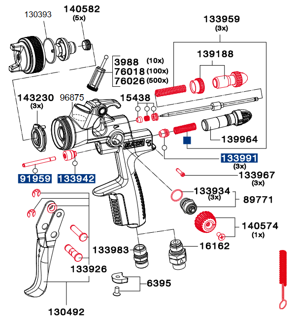 SATAjet 1000 B LIGNUM 2 High Viscosity Nozzle Sets