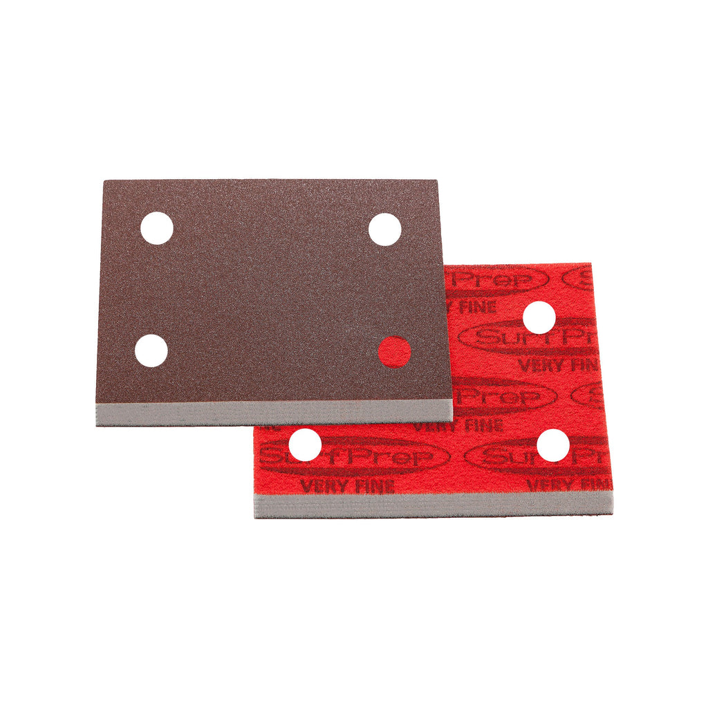 3 X 4 Surfprep Foam Pads - 10Mm Thick (Premium Red A/o) Holes For Vacuum / Coarse (60-80 Scratch)
