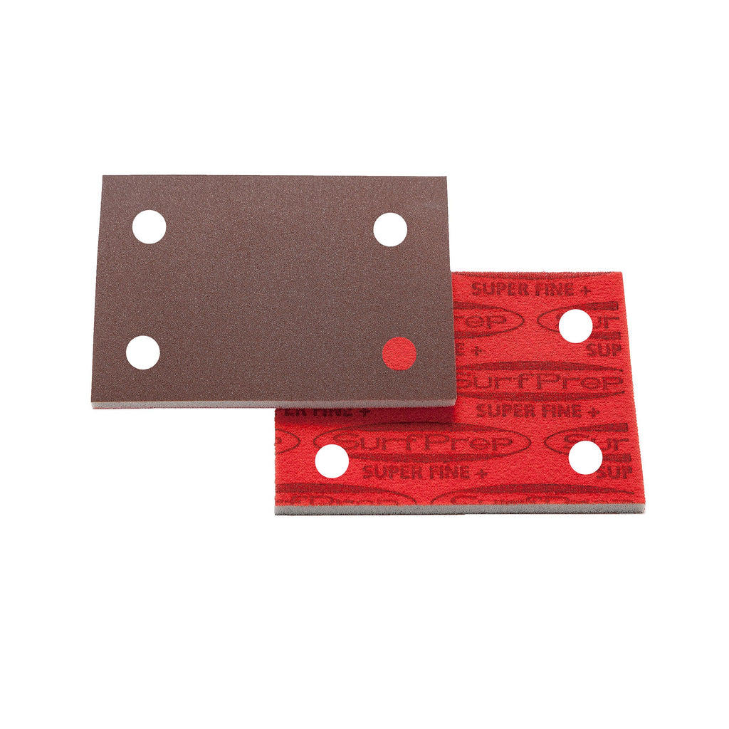 3 X 4 Surfprep Foam Pads - 5Mm Thick (Premium Red A/o) Holes For Vacuum / Coarse (60-80 Scratch)