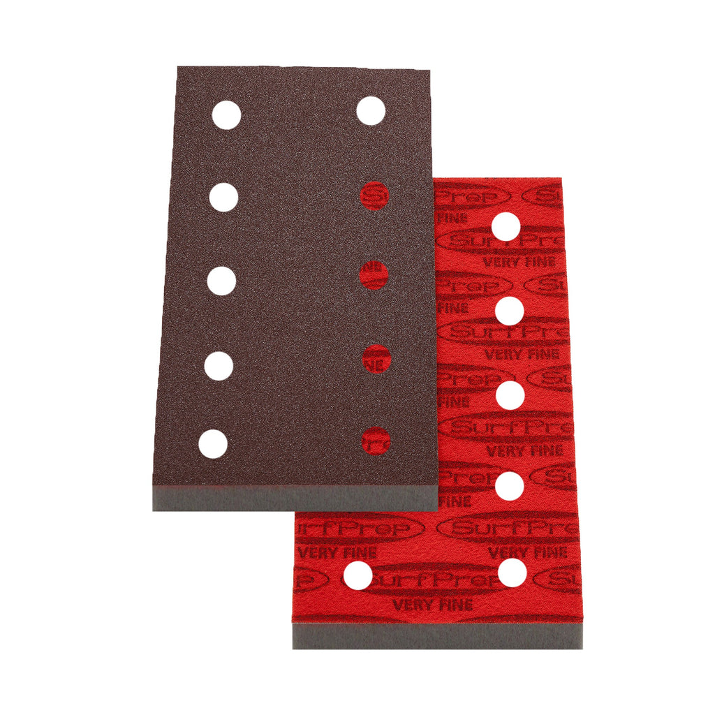 3 2/3 X 7 Surfprep Foam Pads - 10Mm Thick (Premium Red A/o) 10 Holes For Vacuum / Coarse (60-80