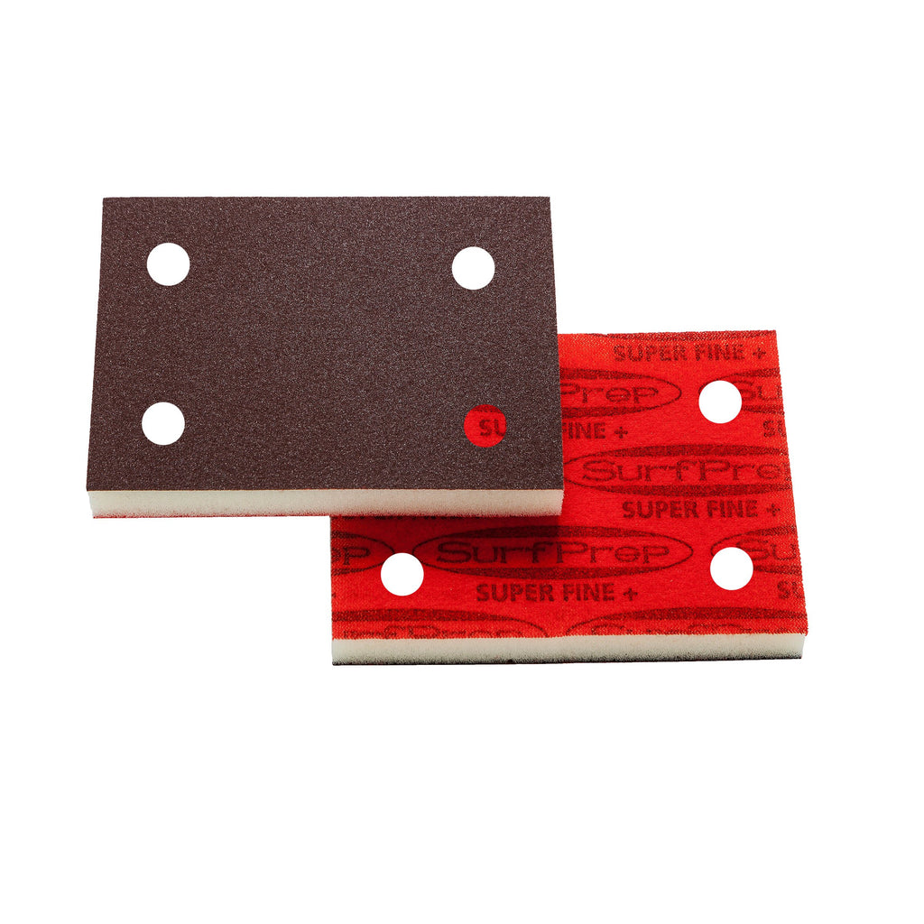 3 X 4 Surfprep Foam Pads - 1/2 Thick (Premium Red A/o) Holes For Vacuum / Coarse (60-80 Scratch)