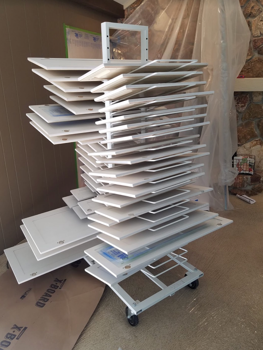 Paint drying rack for cabinet doors shop